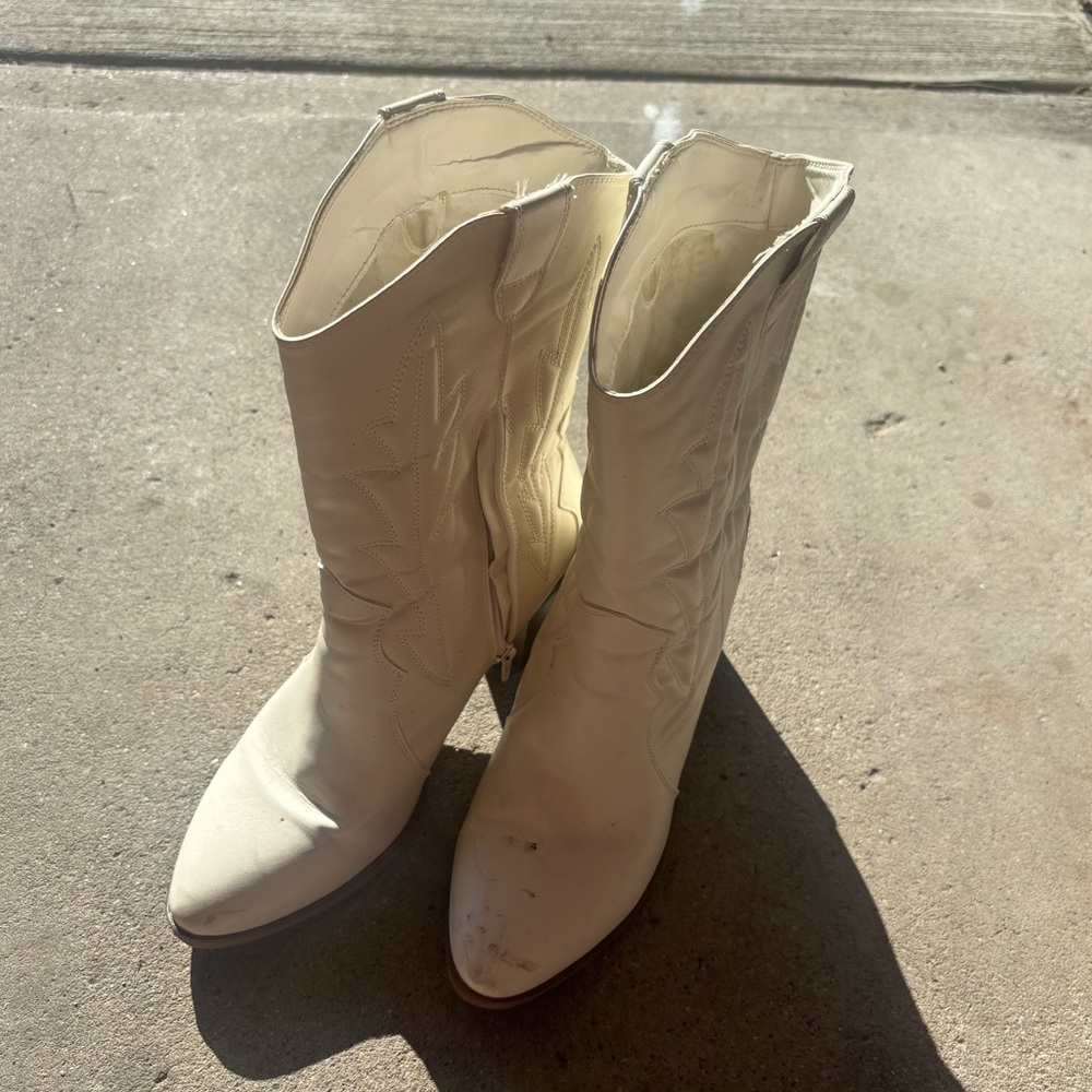 white cowboy boots